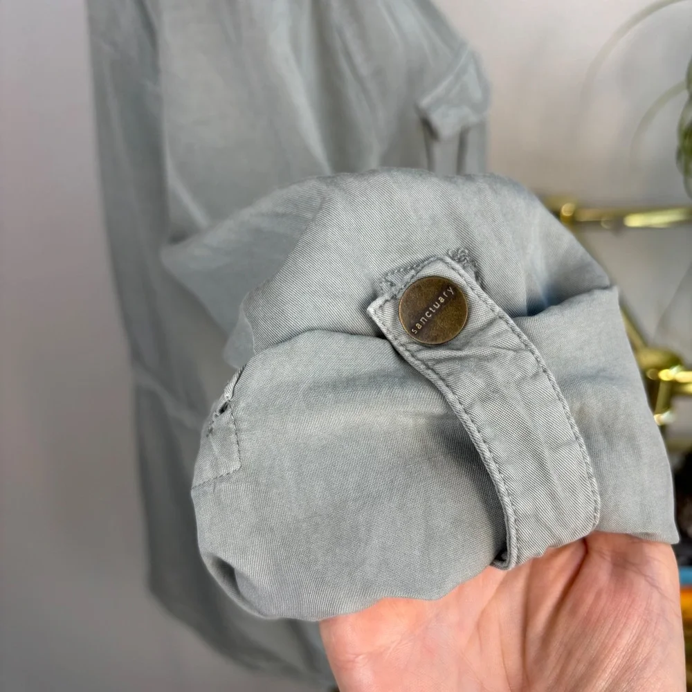 Sanctuary Utility Jacket, Sage Green Lyocell Medium | Drape‎ Safari Workwear